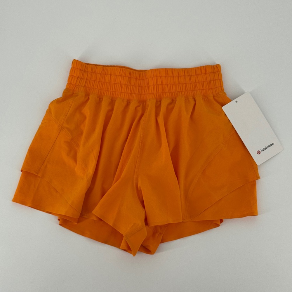 Lululemon Shake It Out High-Rise Run Short 2.5 Citrus Sizzle Orange LW7DENS XS